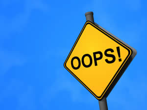 Oops road sign error logo